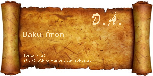 Daku Áron névjegykártya